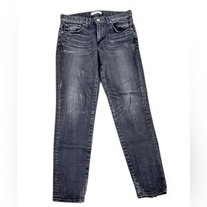 Moussy Vintage Howa black/charcoal gray distressed jeans Japan stretch cotton 27